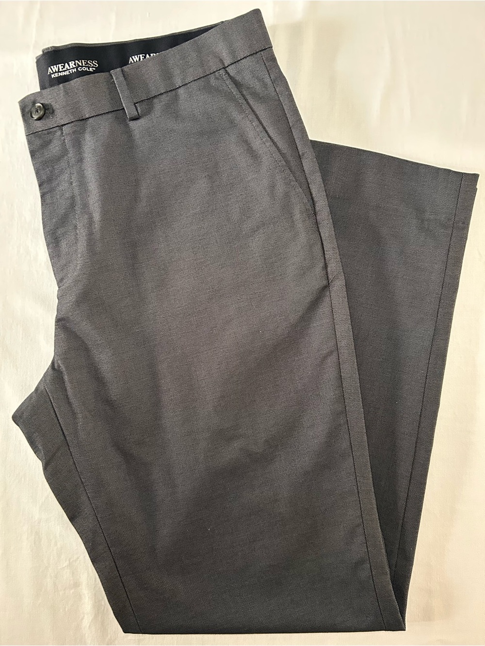 Kenneth Cole Awearness Dress Pants Mens 38x32 Modern Fit Gray